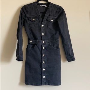 Zara black denim dress